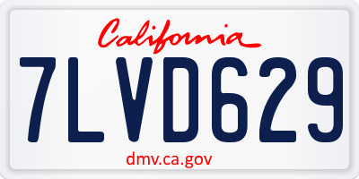 CA license plate 7LVD629