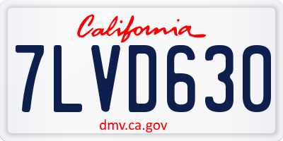 CA license plate 7LVD630