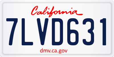CA license plate 7LVD631