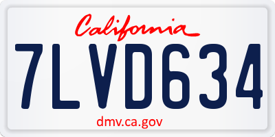 CA license plate 7LVD634