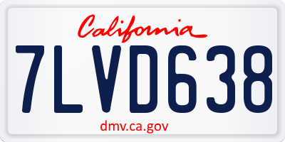 CA license plate 7LVD638