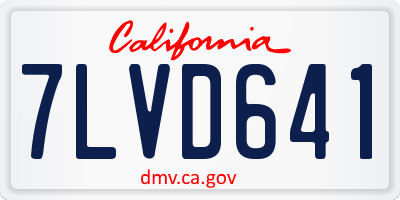 CA license plate 7LVD641