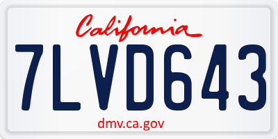 CA license plate 7LVD643