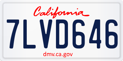 CA license plate 7LVD646