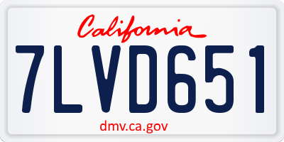 CA license plate 7LVD651