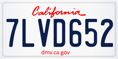 CA license plate 7LVD652
