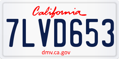 CA license plate 7LVD653