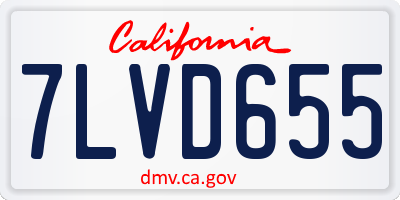 CA license plate 7LVD655