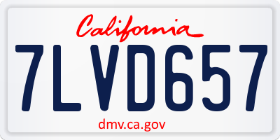 CA license plate 7LVD657