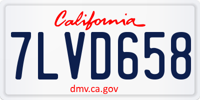 CA license plate 7LVD658