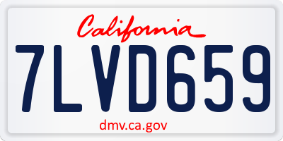 CA license plate 7LVD659