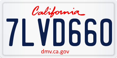 CA license plate 7LVD660