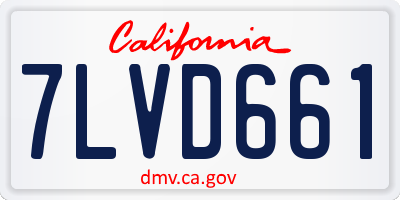 CA license plate 7LVD661