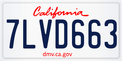 CA license plate 7LVD663