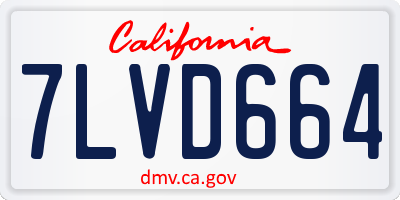 CA license plate 7LVD664