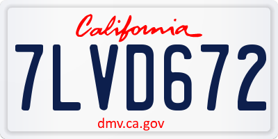 CA license plate 7LVD672