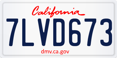 CA license plate 7LVD673