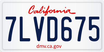 CA license plate 7LVD675