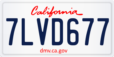 CA license plate 7LVD677