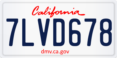 CA license plate 7LVD678