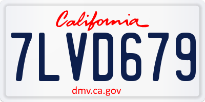 CA license plate 7LVD679