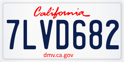 CA license plate 7LVD682