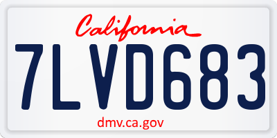 CA license plate 7LVD683