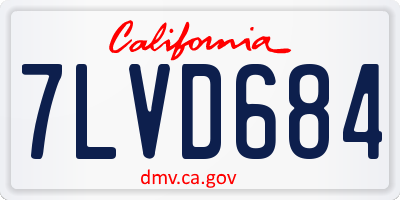 CA license plate 7LVD684