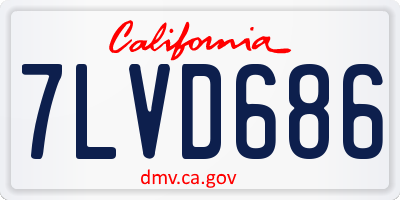 CA license plate 7LVD686