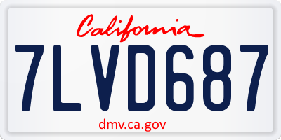 CA license plate 7LVD687