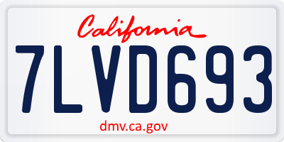 CA license plate 7LVD693