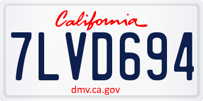 CA license plate 7LVD694