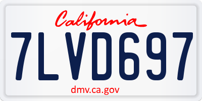 CA license plate 7LVD697