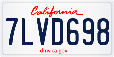 CA license plate 7LVD698