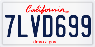 CA license plate 7LVD699