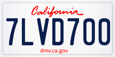 CA license plate 7LVD700