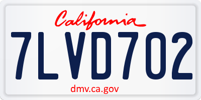CA license plate 7LVD702