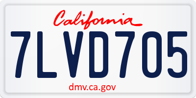 CA license plate 7LVD705