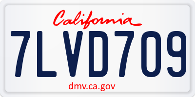 CA license plate 7LVD709