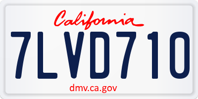 CA license plate 7LVD710