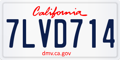 CA license plate 7LVD714