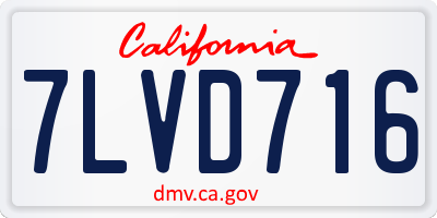 CA license plate 7LVD716