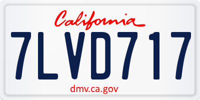 CA license plate 7LVD717