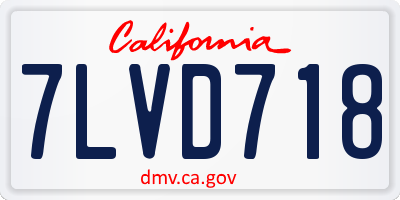 CA license plate 7LVD718