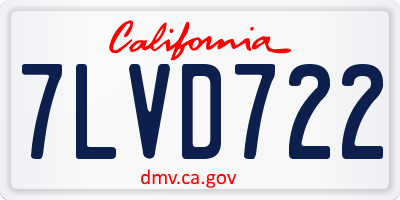 CA license plate 7LVD722