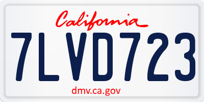 CA license plate 7LVD723