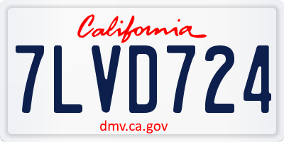 CA license plate 7LVD724