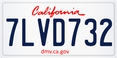 CA license plate 7LVD732