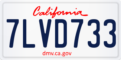 CA license plate 7LVD733