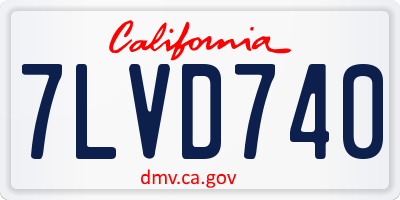 CA license plate 7LVD740